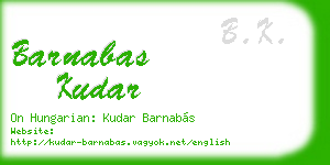 barnabas kudar business card